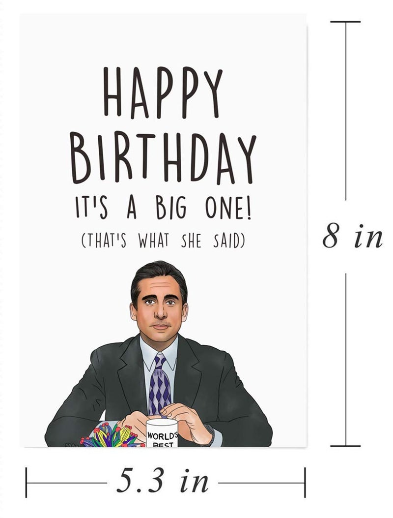 Gonzey Funny Michael Scott Birthday Card,Jim Halpert Birthday Card,The Office Birthday Cards - Image 2